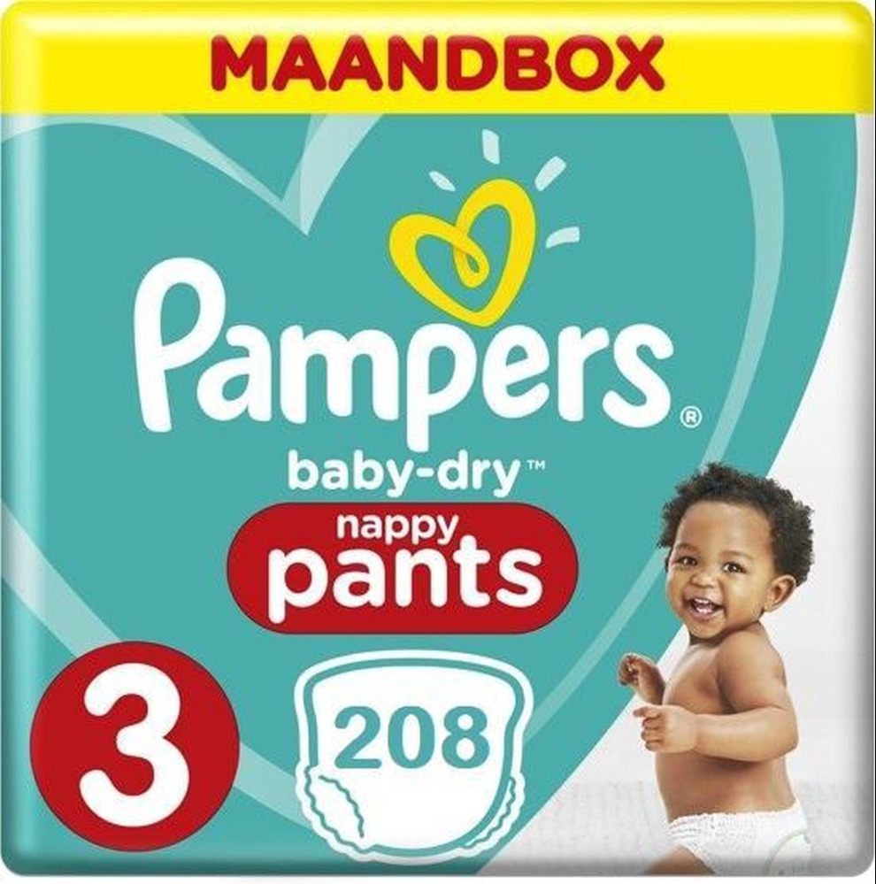 Pampers Baby Dry Pants Luierbroekjes -  Maat 3 (6 tot 11kg) - 208 stuks