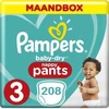 Pampers Baby Dry Pants Luierbroekjes -  Maat 3 (6 tot 11kg) - 208 stuks
