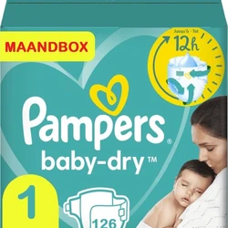 Pampers Baby Dry Maat 1 - 126 Luiers Maandbox