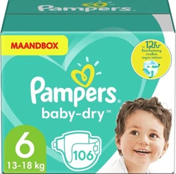 Pampers Baby Dry Maat 6 - 106 Luiers Maandbox