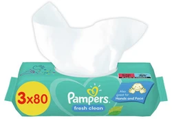 Pampers - Fresh Clean - Billendoekjes - 240 doekjes - 3 x 80 Pampers - Fresh Clean - Billendoekjes - 240 doekjes - 3 x 80