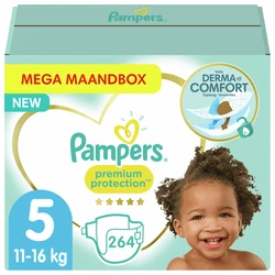 Pampers - Premium Protection - Maat 5 - Mega Maandbox - 264 luiers Pampers - Premium Protection - Maat 5 - Mega Maandbox - 264 luiers