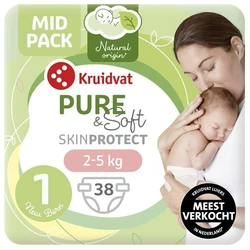 Kruidvat Pure&Soft Maat 1 38 luiers Kruidvat Pure&Soft Maat 1 38 luiers