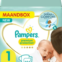 Pampers Premium Protection Maat 1 - 104 Luiers Maandbox