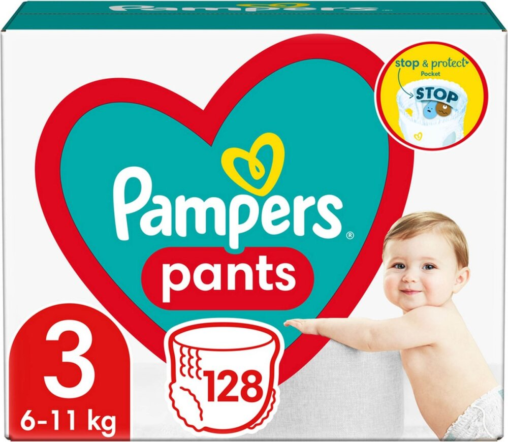 Pampers Pants - Luierbroekje, luiers, maat 3 / 128 stuks Pampers Pants - Luierbroekje, luiers, maat 3 / 128 stuks