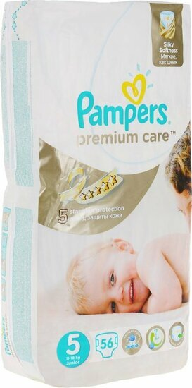 Pampers Premium Care maat 5 56 Luiers Pampers Premium Care maat 5 56 Luiers