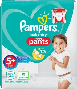 Pampers Baby Dry Pants Maat 5+ - 34 Luierbroekjes