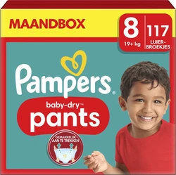 Pampers Baby-Dry Pants - Maat 8 (19kg+) - 117 Luierbroekjes - Maandbox