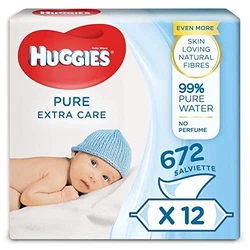 Huggies Pure - Extra Care - babydoekjes 1 doos met 4 stuks (3 x 56 wipes per verpakking)