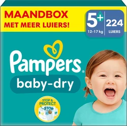 Pampers - Baby Dry - Maat 5+ - Maandbox- 224 stuks - 12/17 KG