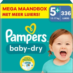 Pampers - Baby Dry - Maat 5+ - Mega Maandbox- 336 stuks - 12/17 KG