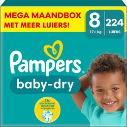 Pampers - Baby Dry - Maat 8 - Mega Maandbox - 224 stuks - 17+ KG