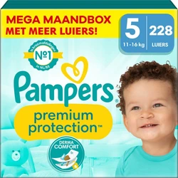 Pampers - Premium Protection - Maat 5 - Mega Maandbox - 228 stuks - 11/16 KG Pampers - Premium Protection - Maat 5 - Mega Maandbox - 228 stuks - 11/16 KG