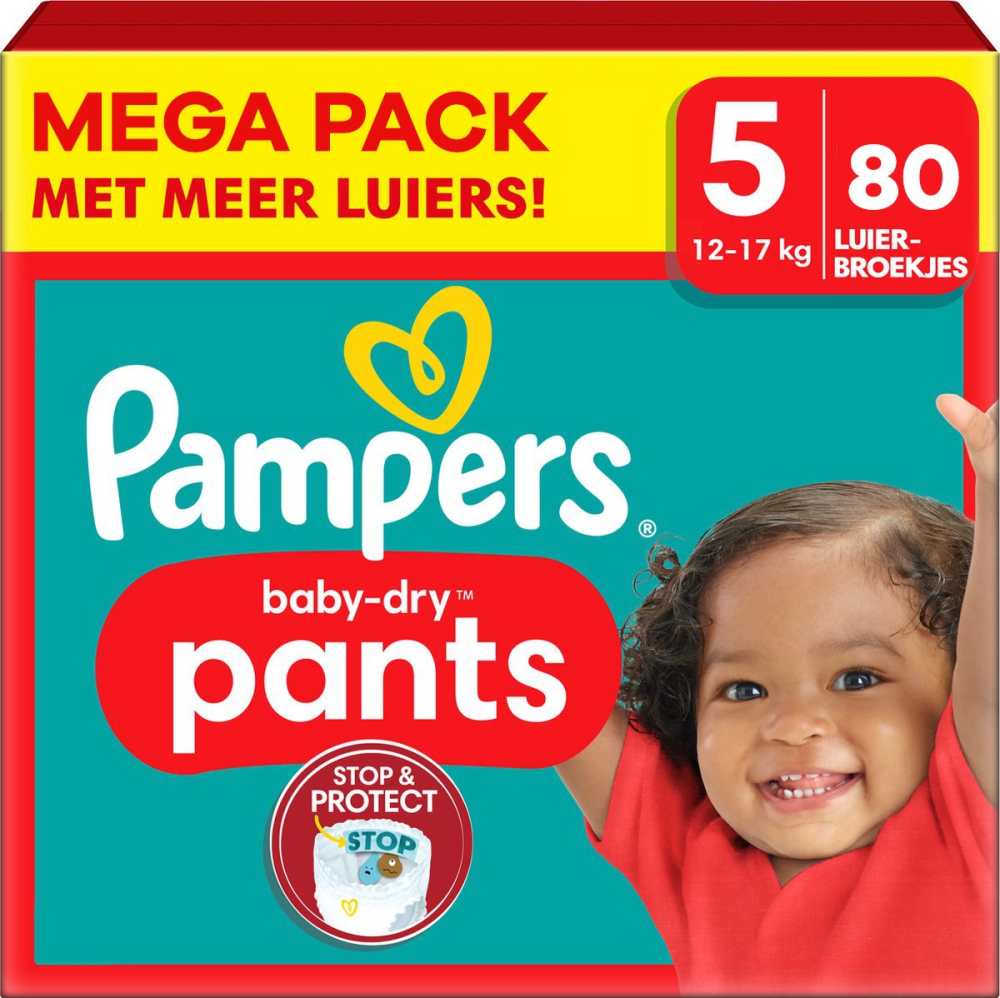 Pampers - Baby Dry Pants - Maat 5 - Mega Pack - 80 stuks Pampers - Baby Dry Pants - Maat 5 - Mega Pack - 80 stuks