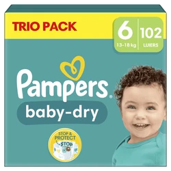 Pampers Baby-Dry Luiers Maxi Geant Maat 6 13-18 KG 102 Stuks
