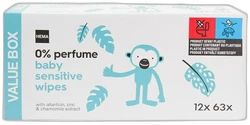HEMA lotion babydoekjes sensitive voordeelverpakking 12x63 van 756 doekjes HEMA lotion babydoekjes sensitive voordeelverpakking 12x63 van 756 doekjes