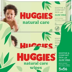 Huggies - Natural Care - Billendoekjes - 280 babydoekjes - 5 x 56 Huggies - Natural Care - Billendoekjes - 280 babydoekjes - 5 x 56