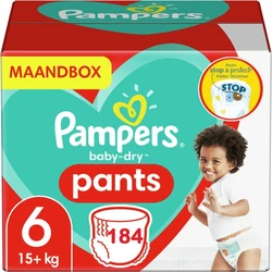 Pampers - Baby Dry Pants - Maat 6 - Maandbox - 184 stuks - 14/19KG Pampers - Baby Dry Pants - Maat 6 - Maandbox - 184 stuks - 14/19KG