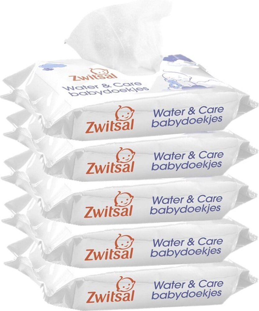 Zwitsal Babydoekjes - Water & Care - 5 x 75 stuks Zwitsal Babydoekjes - Water & Care - 5 x 75 stuks