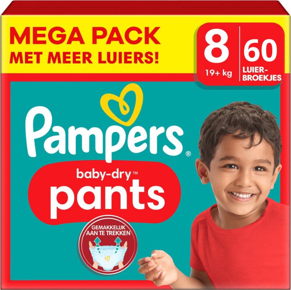 Pampers Baby Dry Pants Maat 8 - 60 Luierbroekjes Pampers Baby Dry Pants Maat 8 - 60 Luierbroekjes
