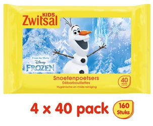 Zwitsal Kids Frozen Snoetenpoetsers 4 x 40 monddoekjes Zwitsal Kids Frozen Snoetenpoetsers 4 x 40 monddoekjes