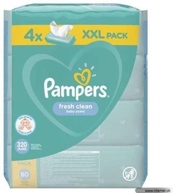 Pampers Fresh Clean Babydoekjes 4-pak - 4 x 80 Pampers Fresh Clean Babydoekjes 4-pak - 4 x 80
