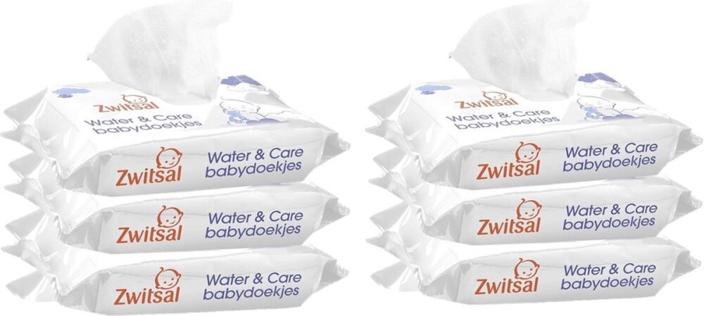 Zwitsal Babydoekjes - Water & Care - 6 x 75 stuks Zwitsal Babydoekjes - Water & Care - 6 x 75 stuks