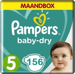 Pampers Baby Dry Maat 5 - 156 Luiers Maandbox