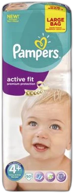 Pampers - Active Fit - Jumbo pak- Maat 4+ Pampers - Active Fit - Jumbo pak- Maat 4+