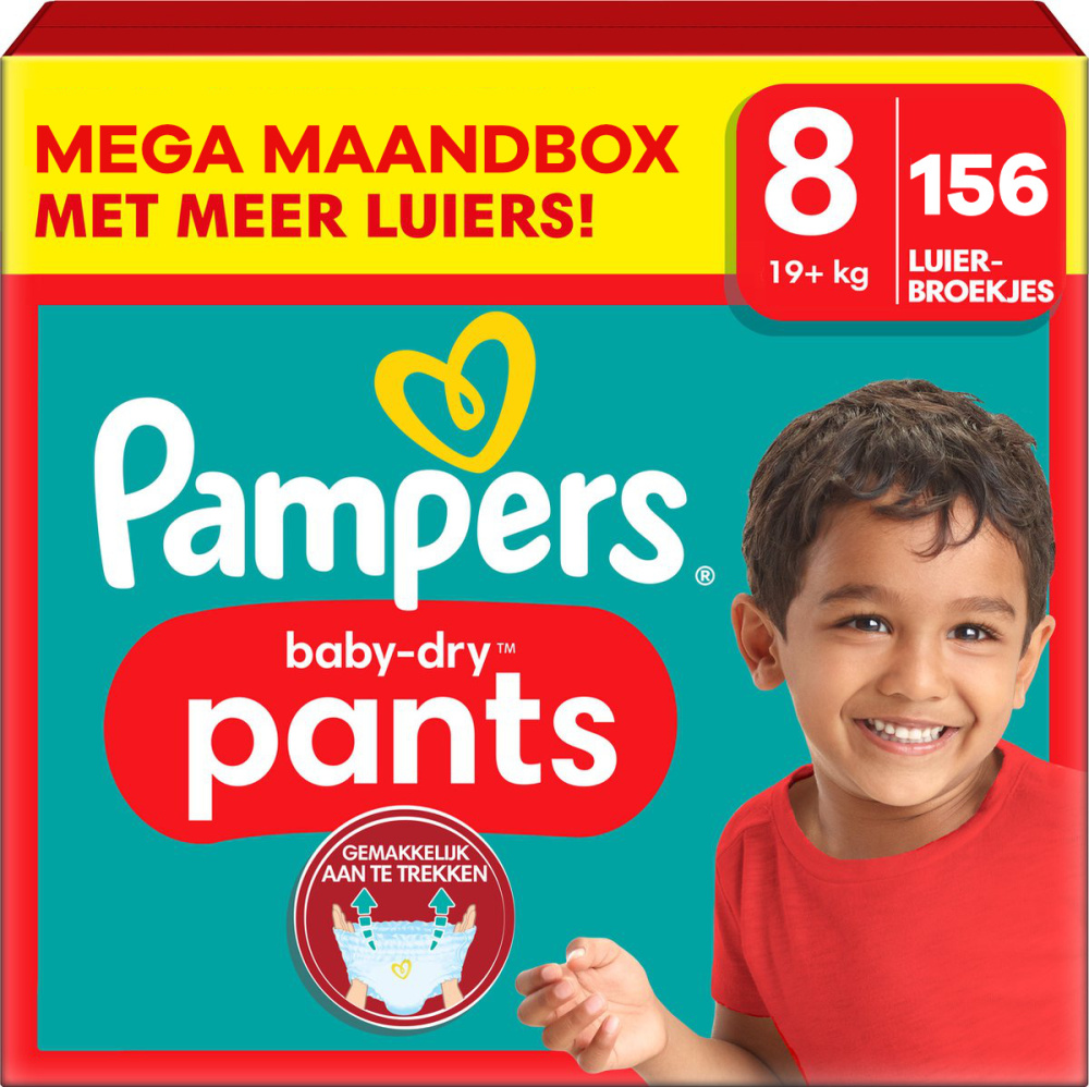 Pampers - Baby Dry Pants - Maat 8 - Mega Maandbox - 156 luierbroekjes Pampers - Baby Dry Pants - Maat 8 - Mega Maandbox - 156 luierbroekjes