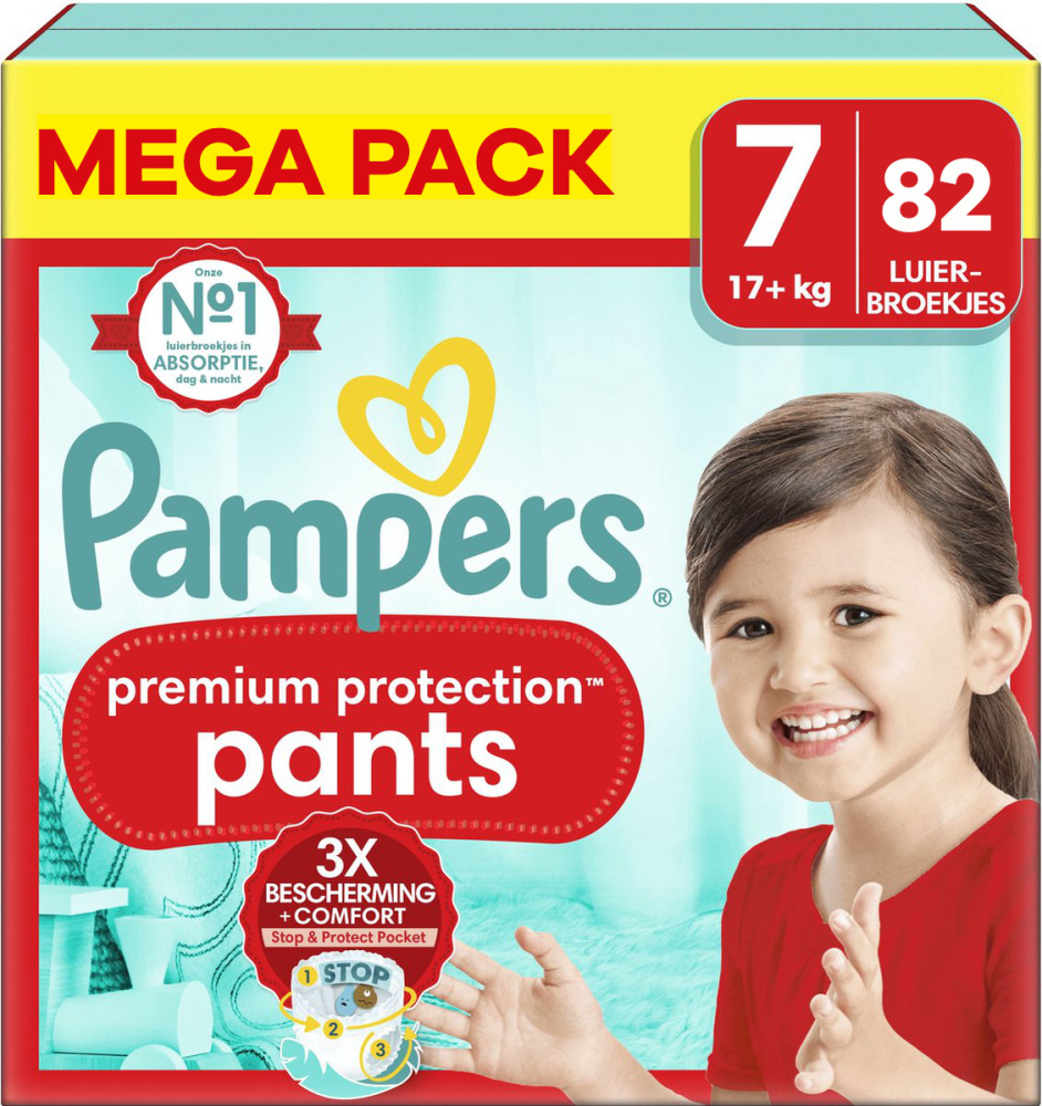 Pampers - Premium Protection Pants - Maat 7 - Mega Pack - 82 stuks Pampers - Premium Protection Pants - Maat 7 - Mega Pack - 82 stuks