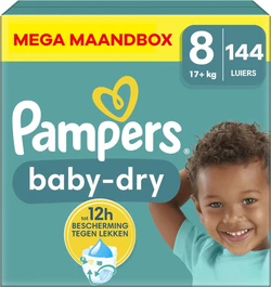 Pampers - Baby Dry - Maat 8 - Mega Maandbox - 144 luiers