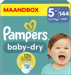 Pampers - Baby Dry - Maat 5+ - Maandbox - 144 stuks