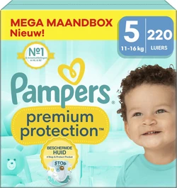Pampers - Premium Protection - Maat 5 - Mega Maandbox - 220 luiers Pampers - Premium Protection - Maat 5 - Mega Maandbox - 220 luiers