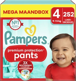 Pampers - Premium Protection Pants - Maat 4 - Mega Maandbox - 252 stuks Pampers - Premium Protection Pants - Maat 4 - Mega Maandbox - 252 stuks