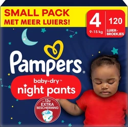Pampers Baby Dry Nachtluiers van maat 4 met 120 luiers