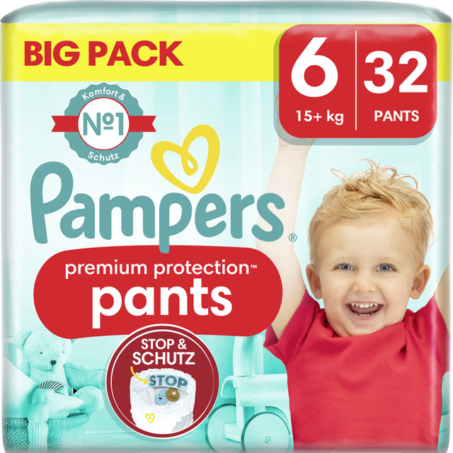 Pampers - Premium Protection Pants - Maat 6 - Big Pack - 32 stuks Pampers - Premium Protection Pants - Maat 6 - Big Pack - 32 stuks