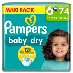 Pampers Baby-Dry maat 6+ 74 luiers