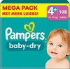Pampers Baby-Dry maat 4+ - 108 luiers
