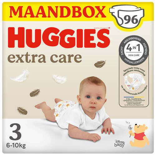 Huggies Extra Care Maat 3 - 96 luiers Huggies Extra Care Maat 3 - 96 luiers
