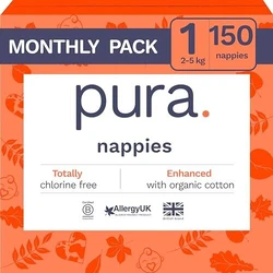 Pura Eco Baby luiers - maat 1 - 150 luiers