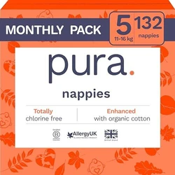 Pura Eco Baby luiers - maat 5 - 132 luiers