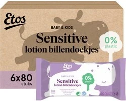 Etos Lotion Billendoekjes Sensitive 6-pak (6x80)