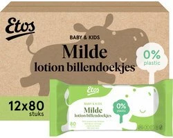 Etos Plasticvrije Billendoekjes - Baby - Mild - 12 x 80 stuks