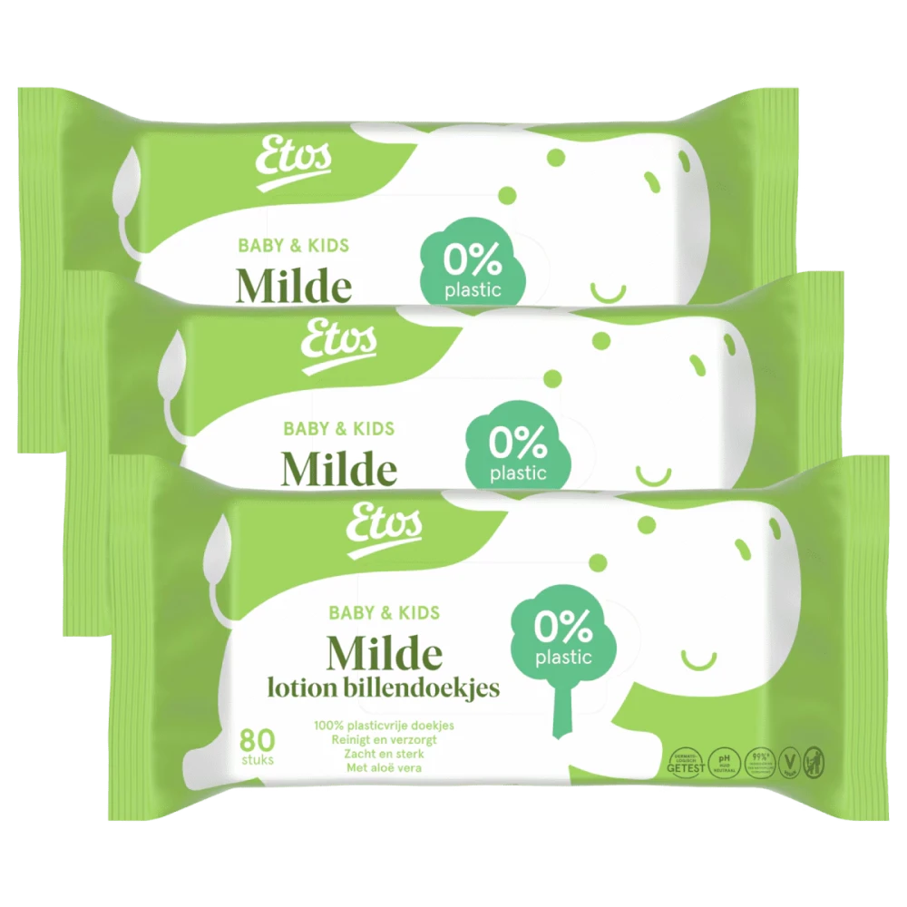 Etos Lotion Billendoekjes Mild 3-pak (3x80) Etos Lotion Billendoekjes Mild 3-pak (3x80)