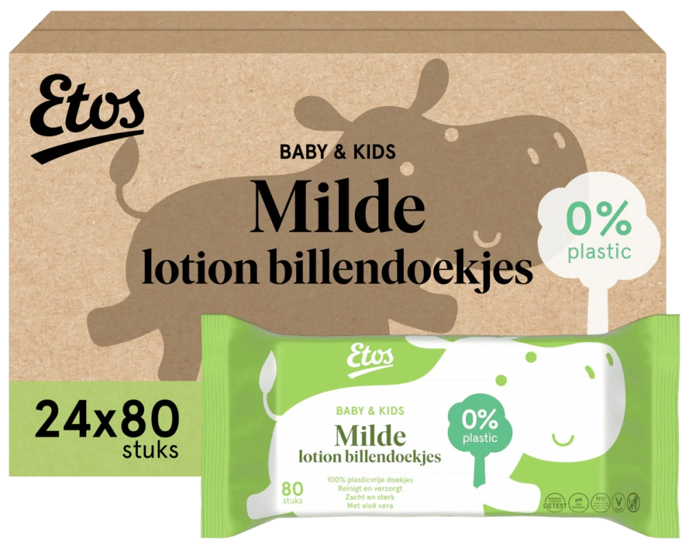 Etos Baby Lotion Mild Billendoekjes - 1920 stuks (24x 80 ) Etos Baby Lotion Mild Billendoekjes - 1920 stuks (24x 80 )