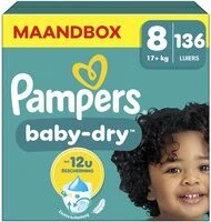 Pampers - Baby Dry - Maat 8 - Maandbox - 136 Stuks