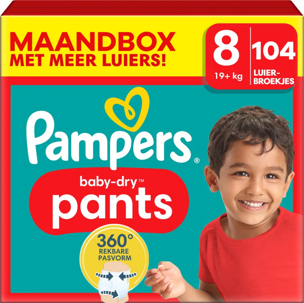 Pampers - Baby Dry Pants - Maat 8 - Maandbox - 104 luierbroekjes Pampers - Baby Dry Pants - Maat 8 - Maandbox - 104 luierbroekjes
