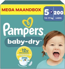 Pampers - Baby Dry - Maat 5+ - Mega Maandbox - 200 Stuks
