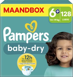 Pampers - Baby Dry - Maat 6+ - Maandbox - 128 luiers